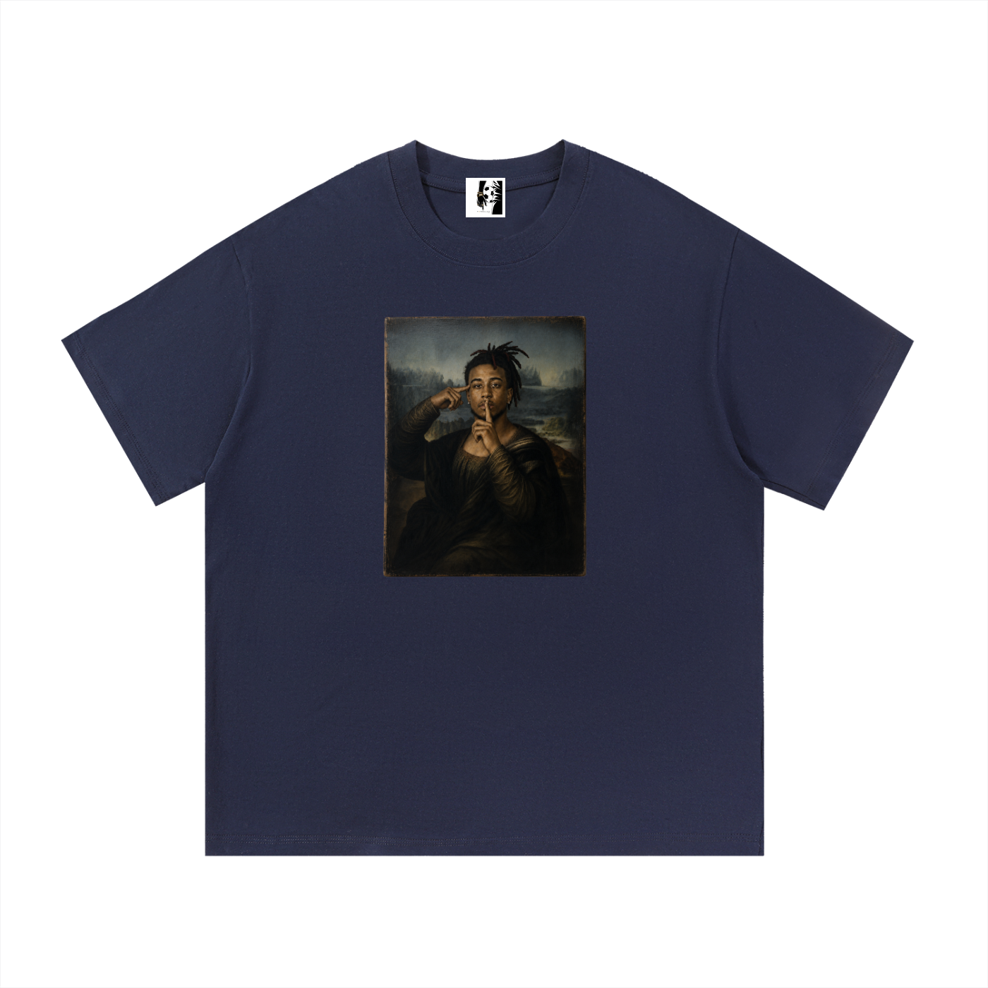 CULTURE MON-OLISÉ Essential Cotton T-Shirt in Navy Blue - front product image